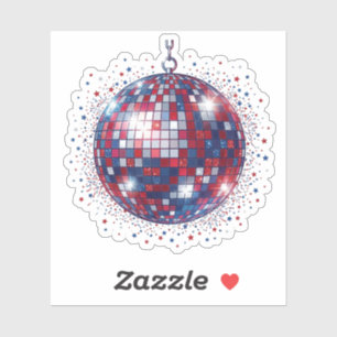 Patriotic Disco Ball 4th of July Party Sticker