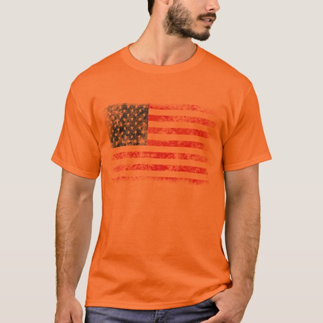 Patriotic Distressed American Flag T-Shirt (Front)