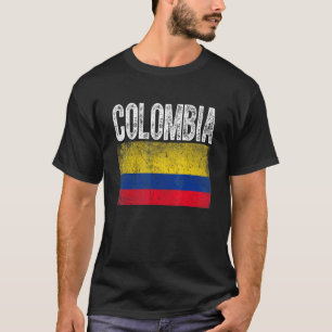 Patriotic Distressed Colombia Flag Men Women Kids T-Shirt