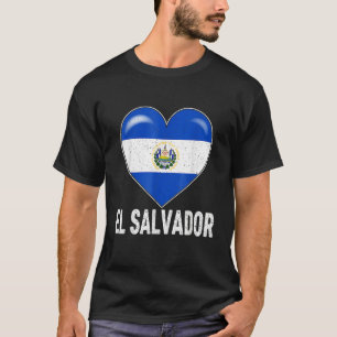 Patriotic Distressed El Salvador Flag Heart Family T-Shirt