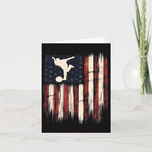 Patriotic Distressed Flag Gift For Men Kids Bowlin Card (Front)