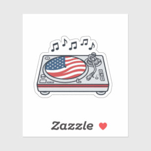 Patriotic DJ Turntable Music Vintage Shirt Design_