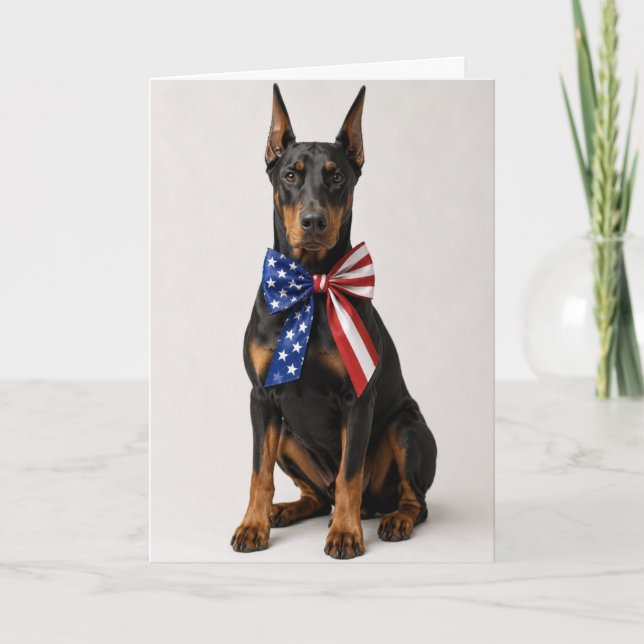 Patriotic Doberman Pinscher Card (Front)