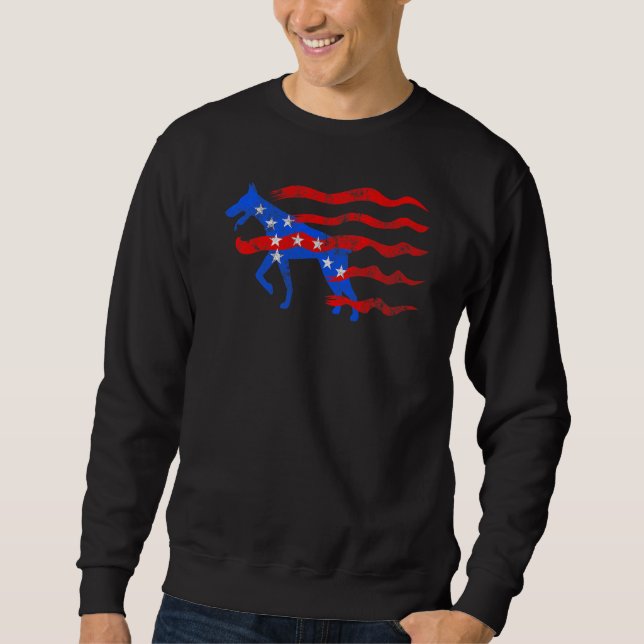 Patriotic Doberman Pinscher Sweatshirt (Front)