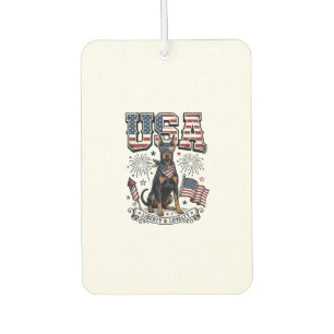 Patriotic Doberman USA Vintage Engraving Shirt Des Car Air Freshener