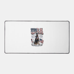 Patriotic Doberman USA Vintage Engraving Shirt Des Desk Mat