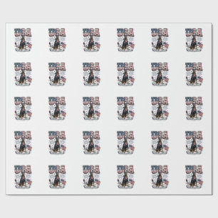 Patriotic Doberman USA Vintage Engraving Shirt Des Wrapping Paper