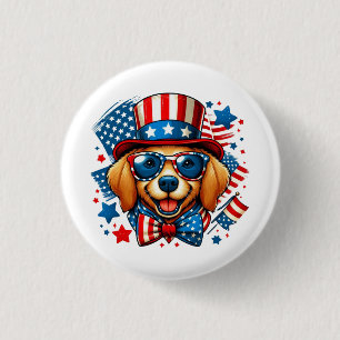 Patriotic Dog 4th of July-62791 3 Cm Round Badge