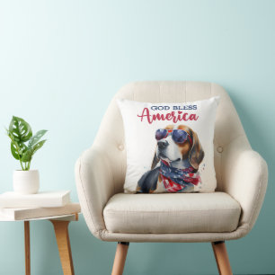 Patriotic Dog-Beagle Cushion