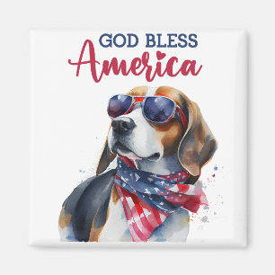 Patriotic Dog-Beagle Magnet