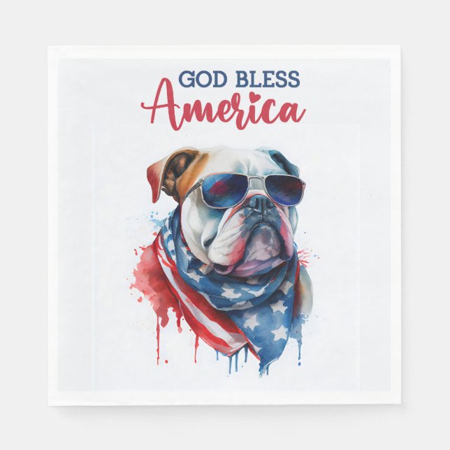 Patriotic Dog-Bulldog Napkin (Front)