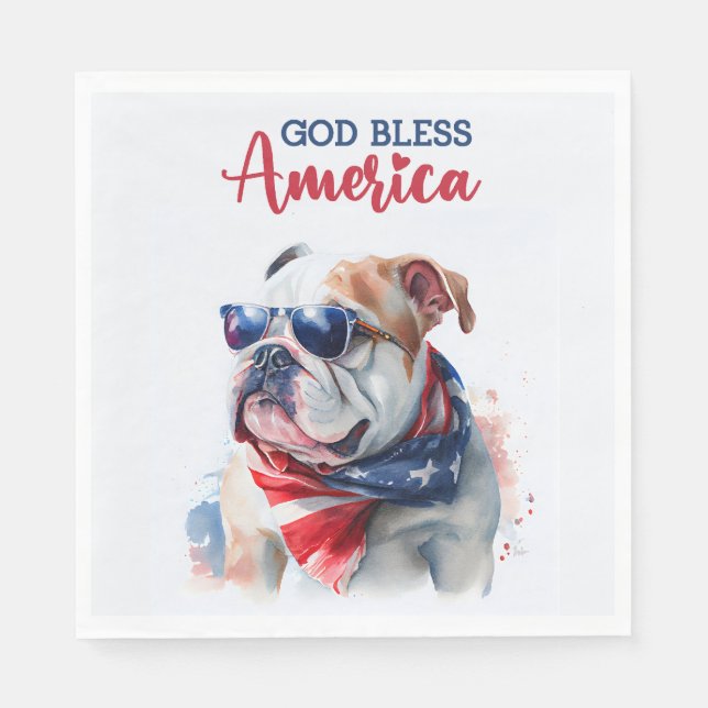 Patriotic Dog-Bulldog Napkin (Front)