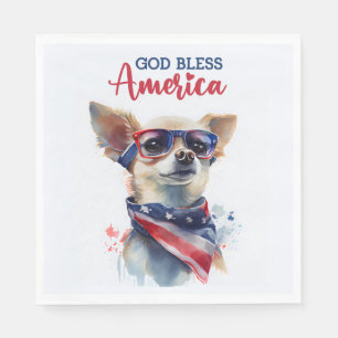Patriotic Dog-Chihuahua Napkin