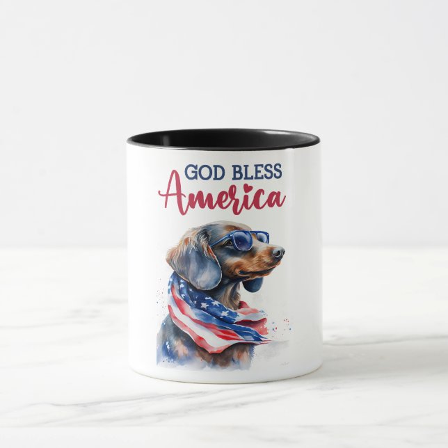 Patriotic Dog-Dachshund Mug (Center)