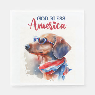 Patriotic Dog-Dachshund Napkin