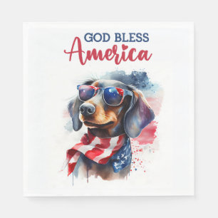 Patriotic Dog-Dachshund Napkin