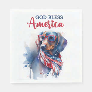 Patriotic Dog-Dachshund Napkin