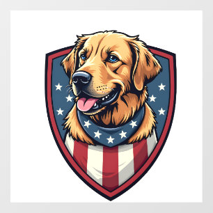 Patriotic Dog Dad Golden Retriever Engraving Shirt