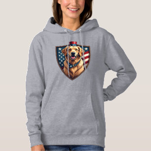 Patriotic Dog Dad Golden Retriever Engraving Shirt