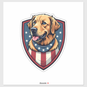 Patriotic Dog Dad Golden Retriever Engraving Shirt