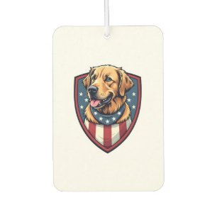 Patriotic Dog Dad Golden Retriever Engraving Shirt Car Air Freshener