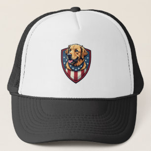 Patriotic Dog Dad Golden Retriever Engraving Shirt Trucker Hat