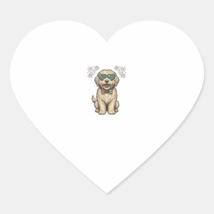 Patriotic Dog Fireworks Vintage Shirt Design (2)_1 Heart Sticker