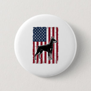 Patriotic Dog Flag Vintage Vector Shirt Design_1 6 Cm Round Badge