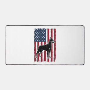 Patriotic Dog Flag Vintage Vector Shirt Design_1 Desk Mat