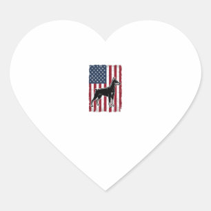 Patriotic Dog Flag Vintage Vector Shirt Design_1 Heart Sticker