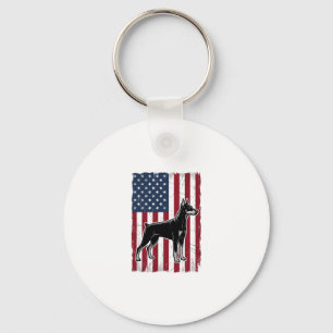 Patriotic Dog Flag Vintage Vector Shirt Design_1 Key Ring