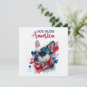 Patriotic Dog- French Bulldog 4th of July Card