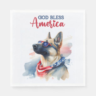 Patriotic Dog-German Shepherd Napkin