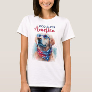Patriotic Dog-Golden Retriever T-Shirt