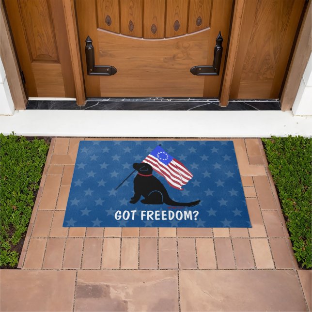 Patriotic Dog Got Freedom? Doormat (Outdoor)