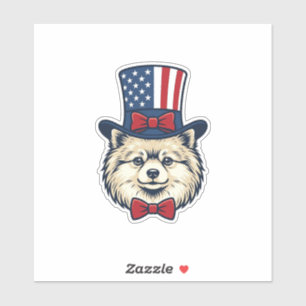 Patriotic Dog Head Vintage Engraving Vector Design
