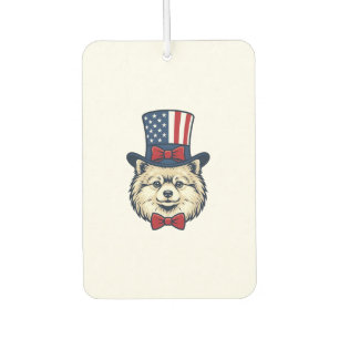 Patriotic Dog Head Vintage Engraving Vector Design Car Air Freshener