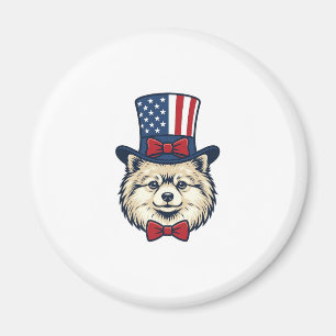 Patriotic Dog Head Vintage Engraving Vector Design Magnet