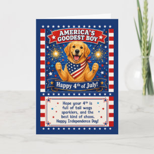 Patriotic Dog Humour America’s Goodest Boy 4th jul Card