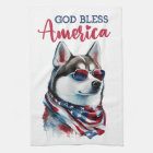Patriotic Dog-Husky