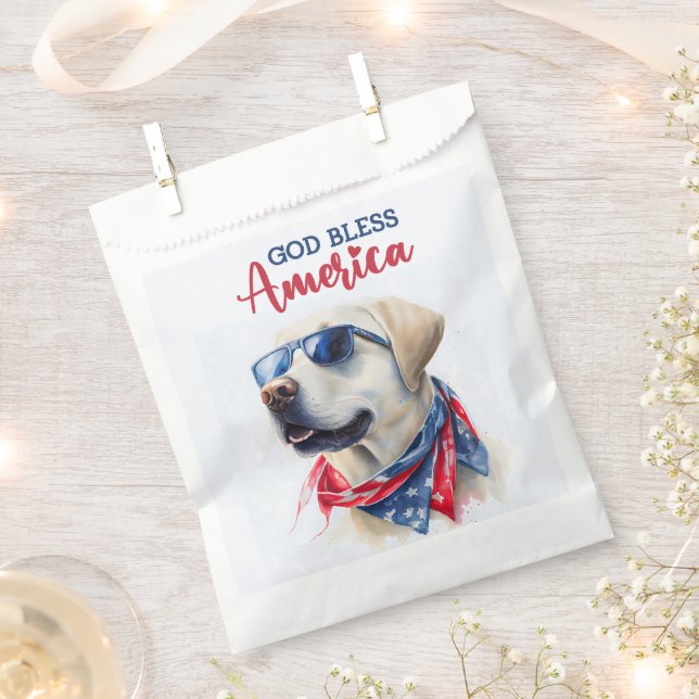 Patriotic Dog-Lab Favour Bags (Clipped)