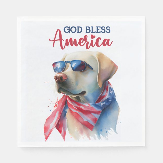 Patriotic Dog-Lab Napkin (Front)