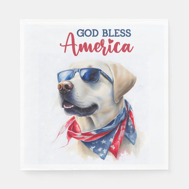 Patriotic Dog-Lab Napkin (Front)
