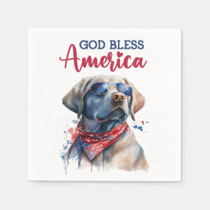 Patriotic Dog-Lab Napkin