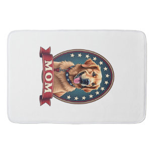 Patriotic Dog Mom Golden Retriever Vintage Tee 4 Bath Mat