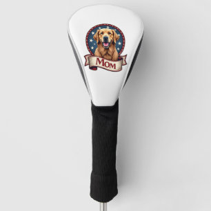 Patriotic Dog Mom Golden Retriever Vintage Tee Golf Head Cover