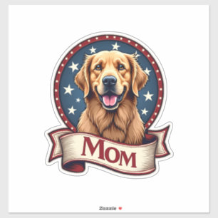 Patriotic Dog Mum Golden Retriever Vintage Tee