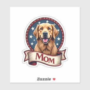 Patriotic Dog Mum Golden Retriever Vintage Tee