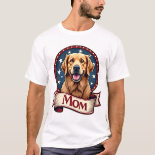 Patriotic Dog Mum Golden Retriever Vintage Tee
