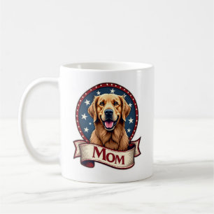 Patriotic Dog Mum Golden Retriever Vintage Tee Coffee Mug